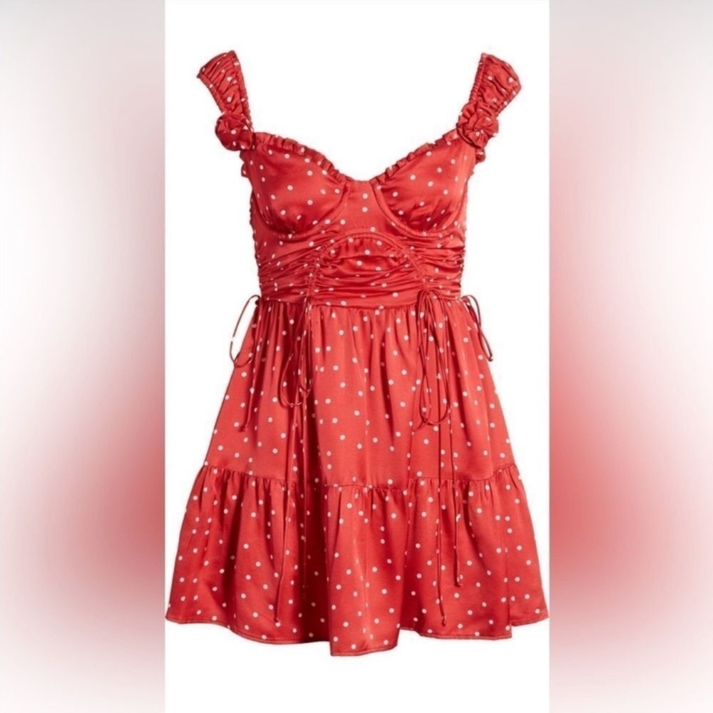 NWOT For Love and Lemons Willa Dress Red Polka Dot